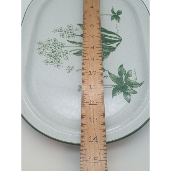Vtg Noritake Botanical Mountain Flowers Oval Serving Platter Speckled 8343 - Picture 7 of 8
